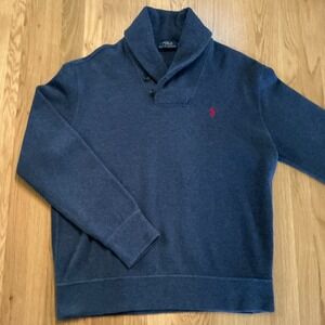 Polo Ralph Lauren Shawl-Collar Pullover‎ Navy M – 100% Cotton, Red Pony Logo